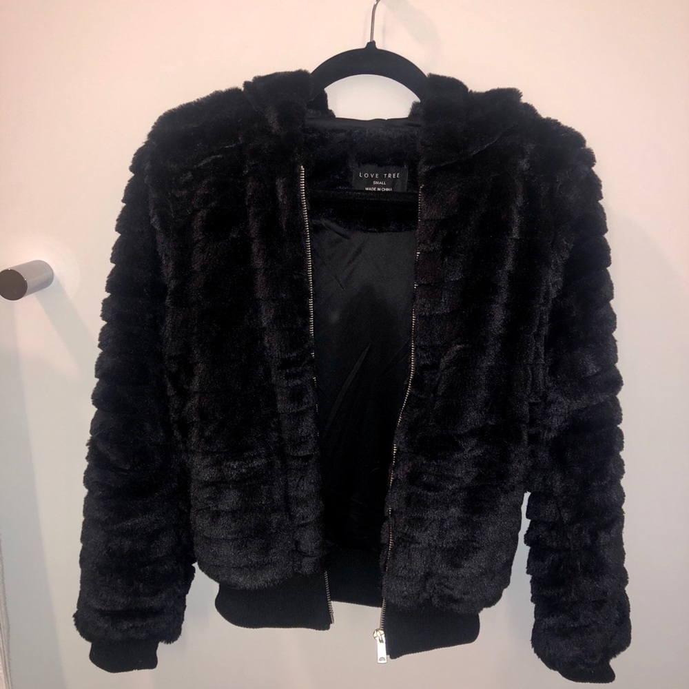 Black fur jacket